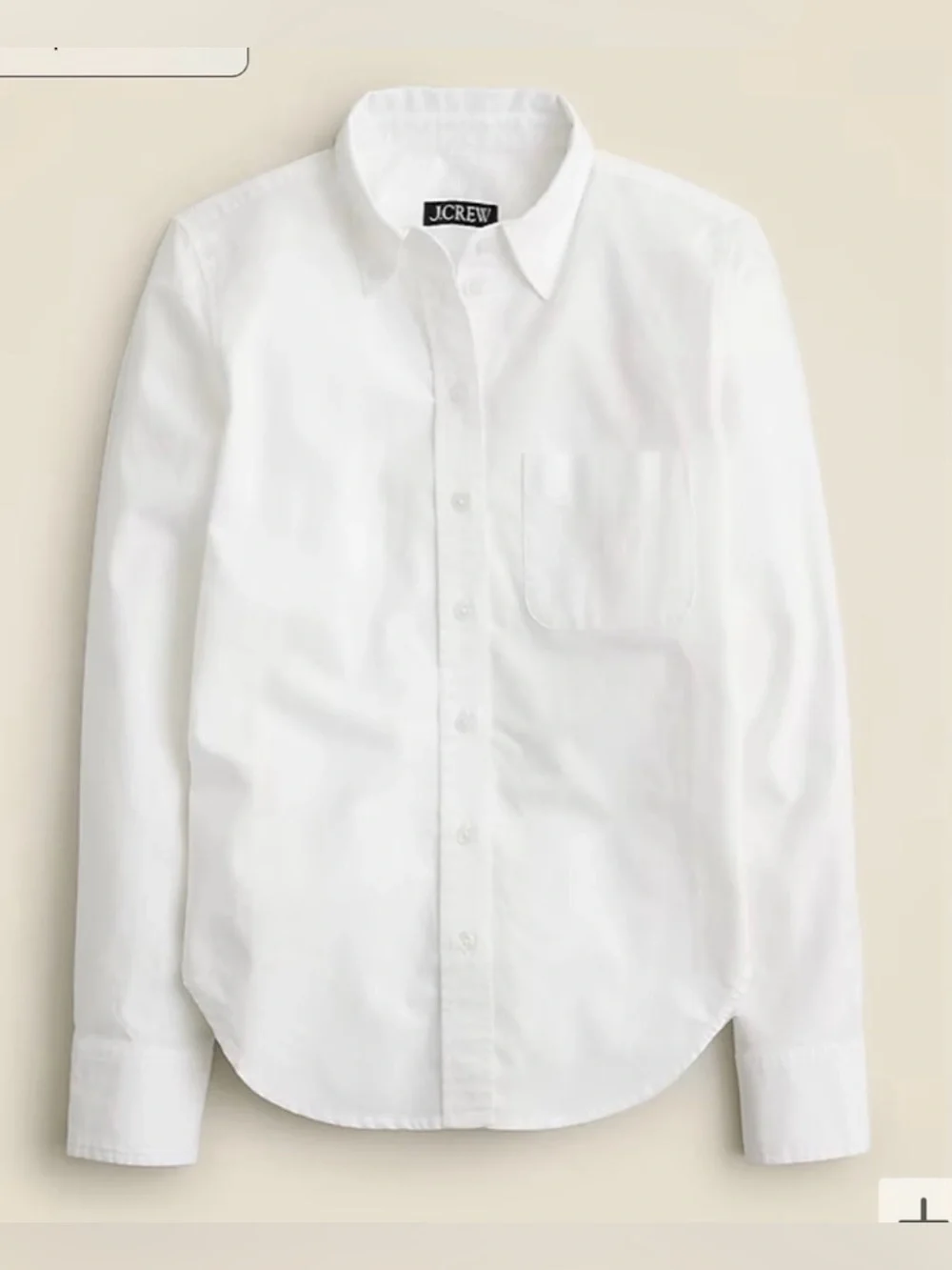 J.Crew Shrunken button-up shirt in broken-in cotton oxford white